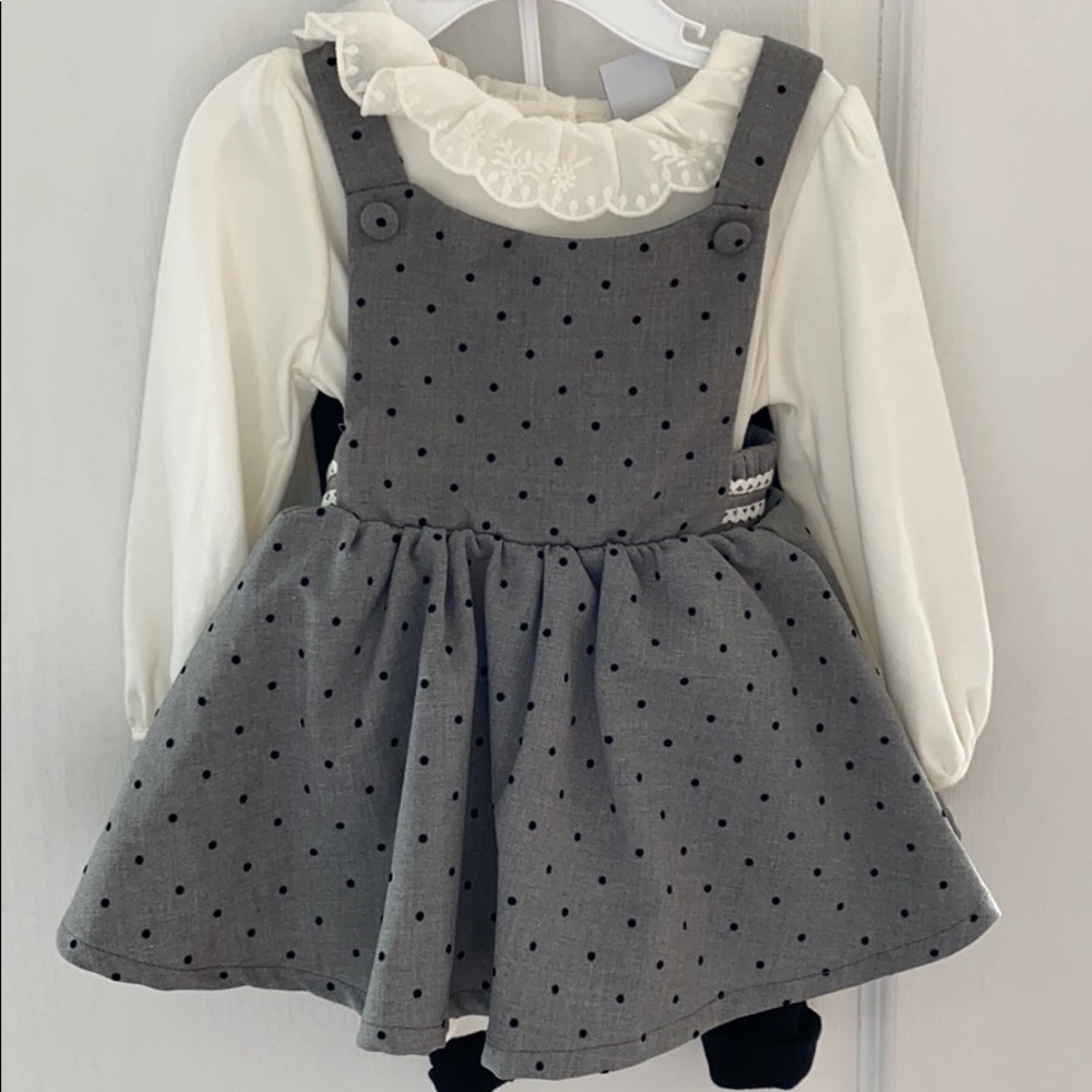 Jumper dress with onsie and knit leggings